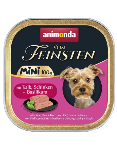 ANIMONDA Vom Feinsten Adult Mini Veal, ham and basil - šlapias maistas šunims - 100g