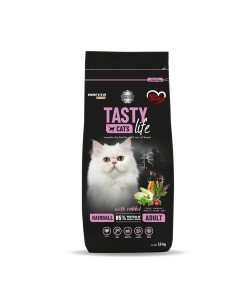 BIOFEED Tasty Cats Life Hairball Rabbit sausas kačių...