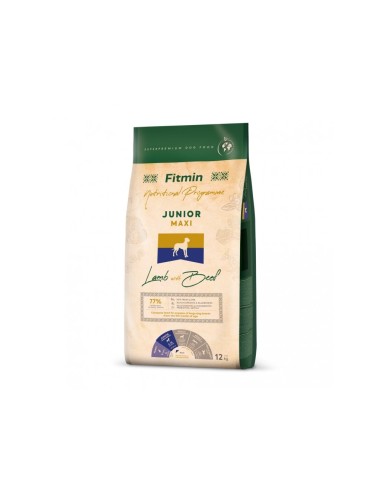 FITMIN Nutritional Programme Junior Maxi Lamb with beef - sausas maistas šunims - 12kg