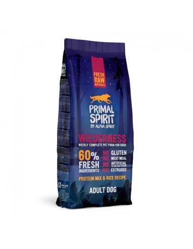 PRIMAL SPIRIT Wilderness 60% Mėsa Kiauliena ir Vištiena - sausas šunų maistas - 12 kg