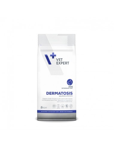 VET EXPERT Veterinary Diet Dermatosis Dog Lašiša & Bulvė - sausas šunų maistas - 2 kg