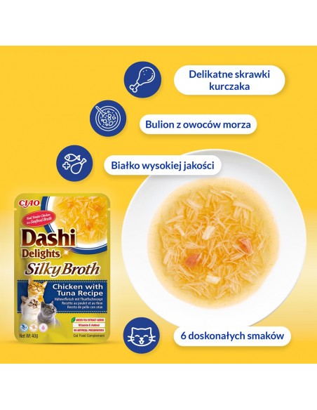 INABA CAT Dashi Delights Silky Broth Chicken with Cheese - skanėstas katėms - 40g