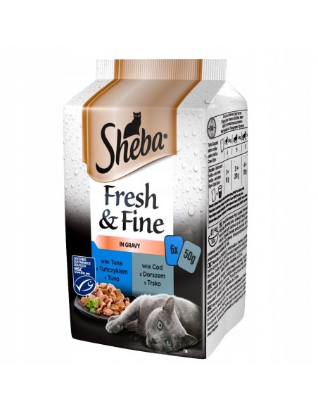Sheba Fresh & Fine Mini Fish Dishes in Sauce 6 x 50g