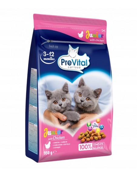 PREVITAL Junior Chicken - sausas kačių maistas - 950g