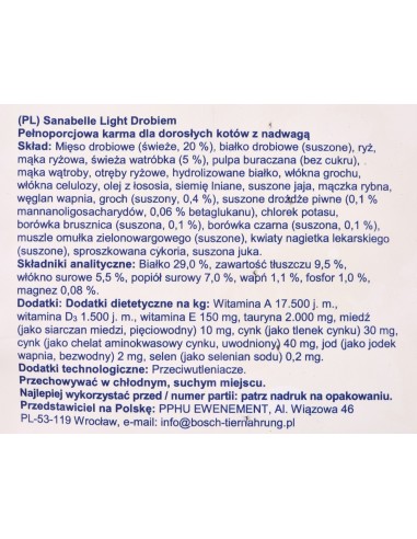 Bosch Sanabelle Light Poultry 10 kg