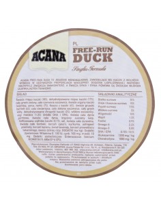 ACANA SINGLES Free-Run Duck Sausas šunų maistas Antis 2 kg 2