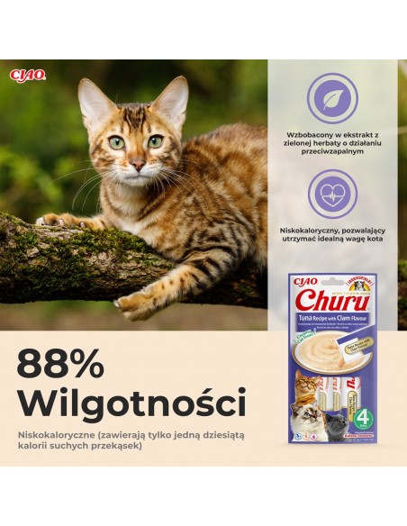 INABA Churu Tuna with clam flavour - skanėstas katėms - 4x14 g