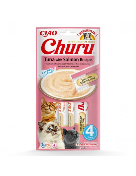 INABA Churu tunas su lašiša - skanėstas katėms - 4x14 g