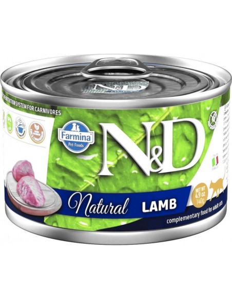 FARMINA N&D Cat Natural Lamb - drėgnas ėdalas katėms - 140 g