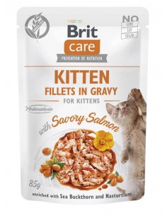BRIT Care Cat Kitten Savory Salmon Pouch - šlapias kačių...
