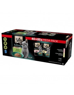 SHEBA Kitten šlapias maistas kačiukams (Lašiša, Vištiena...