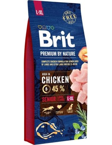 BRIT Premium by Nature Senior Large / Extra Large Chicken - sausas maistas šunims - 15 kg