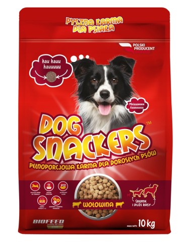 BIOFEED Dog Snackers Adult medium & large Beef - sausas maistas šunims - 10kg