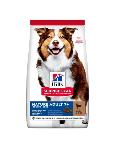 HILL'S Science Plan Mature Adult 7+ Medium, sausas maistas šunims (Ėriena su ryžiais 2.5 kg)