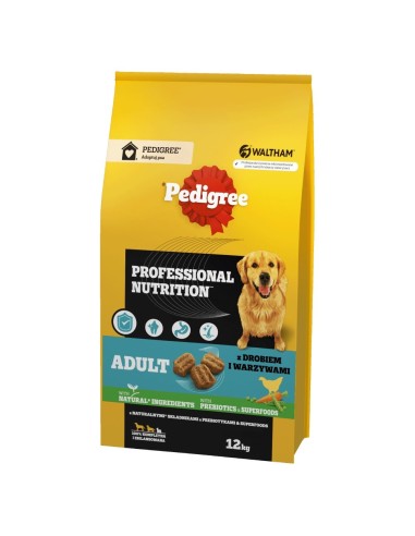 PEDIGREE Professional Nutrition Adult with poultry and vegetables, medium and large breeds - sausas maistas šunims - 12kg