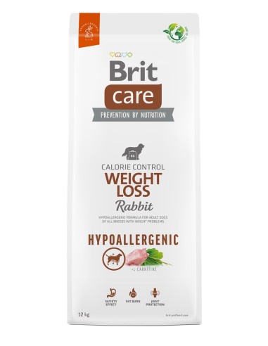 BRIT Care Hypoallergenic Adult Weight Loss Rabbit - sausas maistas šunims - 12 kg