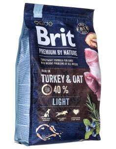 BRIT Premium by Nature Light Turkey&Oat - sausas maistas...
