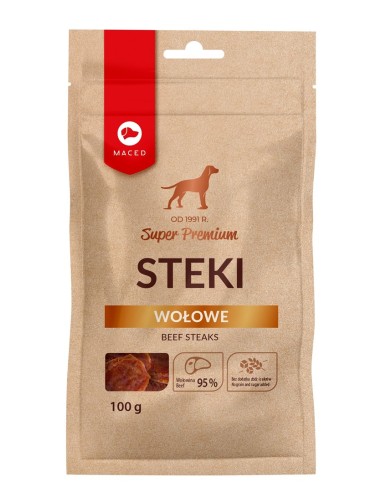 MACED Beef Steaks - skanėstas šunims - 100 g