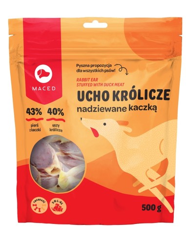 MACED Duck with rabbit ear - šunų kramtukas - 500g