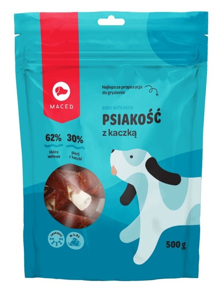 MACED Duck wrapped thicker rawhide stick - šunų kramtukas - 500g