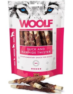 WOOLF Duck rawhide twister - skanėstas šunims - 100g