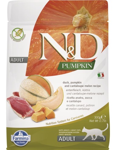 FARMINA N&D Pumpkin sausas maistas suaugusioms katėms (Antiena su melionais 300 g)