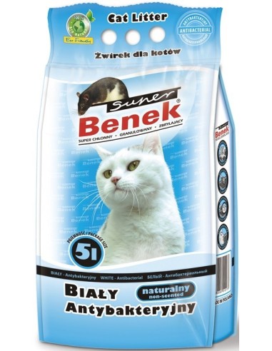 Certech Super Benek Baltas antibakterinis - grumstantis kačių kraikas 5 l