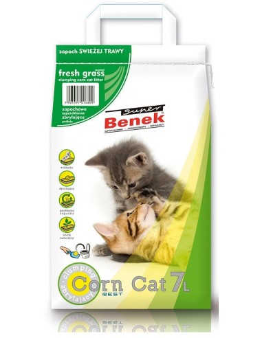 Certech Super Benek Corn Cat Šviežia žolė - Kukurūzų kraikas 7 l