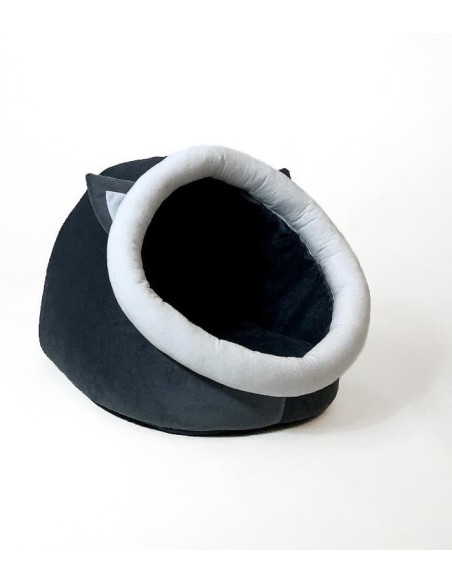 GO GIFT veislinis gultas katėms - grafito-baltos spalvos - 40x45x34 cm