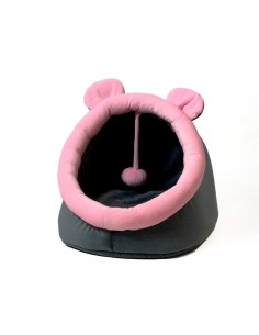GO GIFT veislinis gultas katėms - grafitinė-rožinė -...
