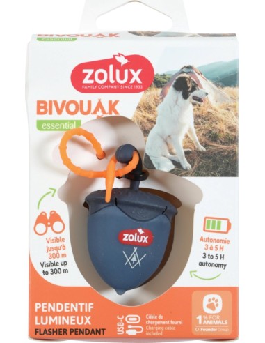 ZOLUX Zawieszka do obroży BIVOUAK nieb orzech USB